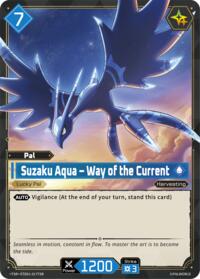 Suzaku Aqua - Way of the Current (TSR) | TD01: Dawn of Palpagos Red•Blue | Trial Deck Super Deck Rare | Unspecified | #ETD01-017TSR