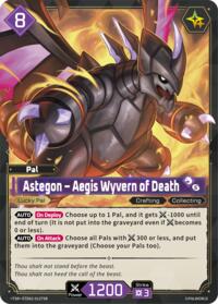 Astegon - Aegis Wyvern of Death (TSR) | TD02: Dawn of Palpagos Green•Purple | Trial Deck Super Deck Rare | Foil | #ETD02-012TSR