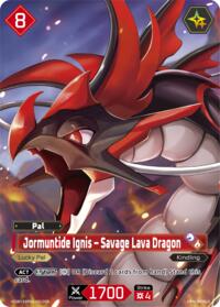 Jormuntide Ignis - Savage Lava Dragon (OSR) | BP01: Dawn of Palpagos | Over Super Rare | Unspecified | #EBP01-001OSR