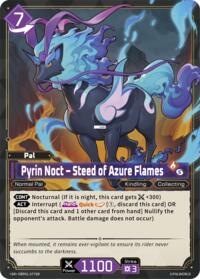 Pyrin Noct - Steed of Azure Flames (SR) | BP01: Dawn of Palpagos | Super Rare | Unspecified | #EBP01-077SR