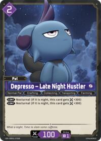 Depresso - Late Night Hustler (SR) | BP01: Dawn of Palpagos | Super Rare | Unspecified | #EBP01-079SR