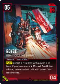 Royce - Don't Call Me Simon | Welcome to Night City - Beta | Uncommon | Unspecified | #B016