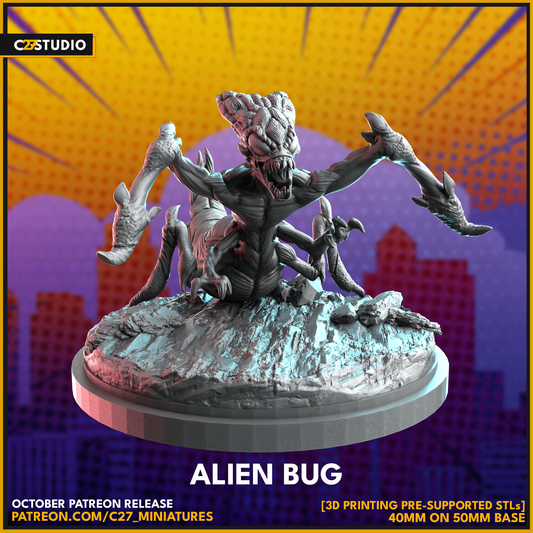 C27 Minis & Terrain October 2023 Release: Alien Bug, B.L. Zebub, Big Red (Hellboy), Chomp Chomp, Limbo Queen (New Mutants), Monochrome Spider, Pizza Lover, Pumpkinhead, Shedevil, Team Jacob, The Observer, Woman Without Fear