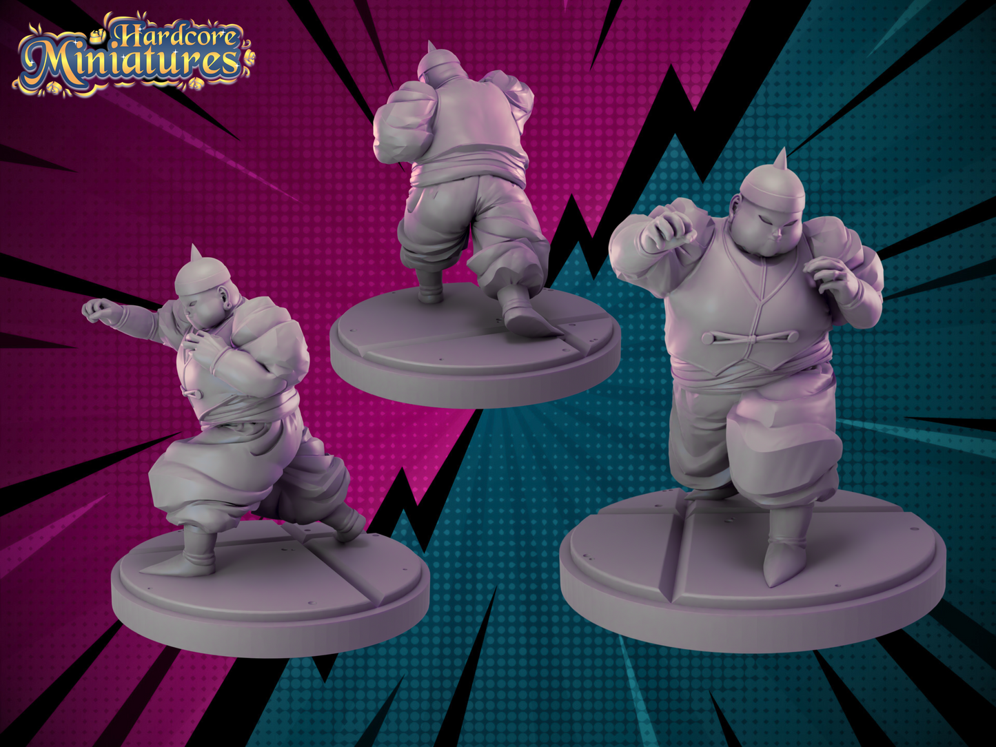 Hardcore Miniatures September 2023 Release: Android 15, Announcer, Baron Tamago, Blue Gorilla, Cooler, Gohan, Gohan Armor, Goku SS3, Hody, Jesus Burgess, Monkey, Muesli, Roshi, Trunks, Yadoya