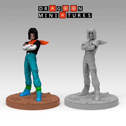 2023.06 Android Saga Begins: Resin 3D Printed Miniatures Set - Android 16, Android 16 B, Android 17, Android 18, Android 19, Android 19 B, Android 20, Android 20 B, Android 21, Vegeta SS, Yamcha - Dragoon Miniatures