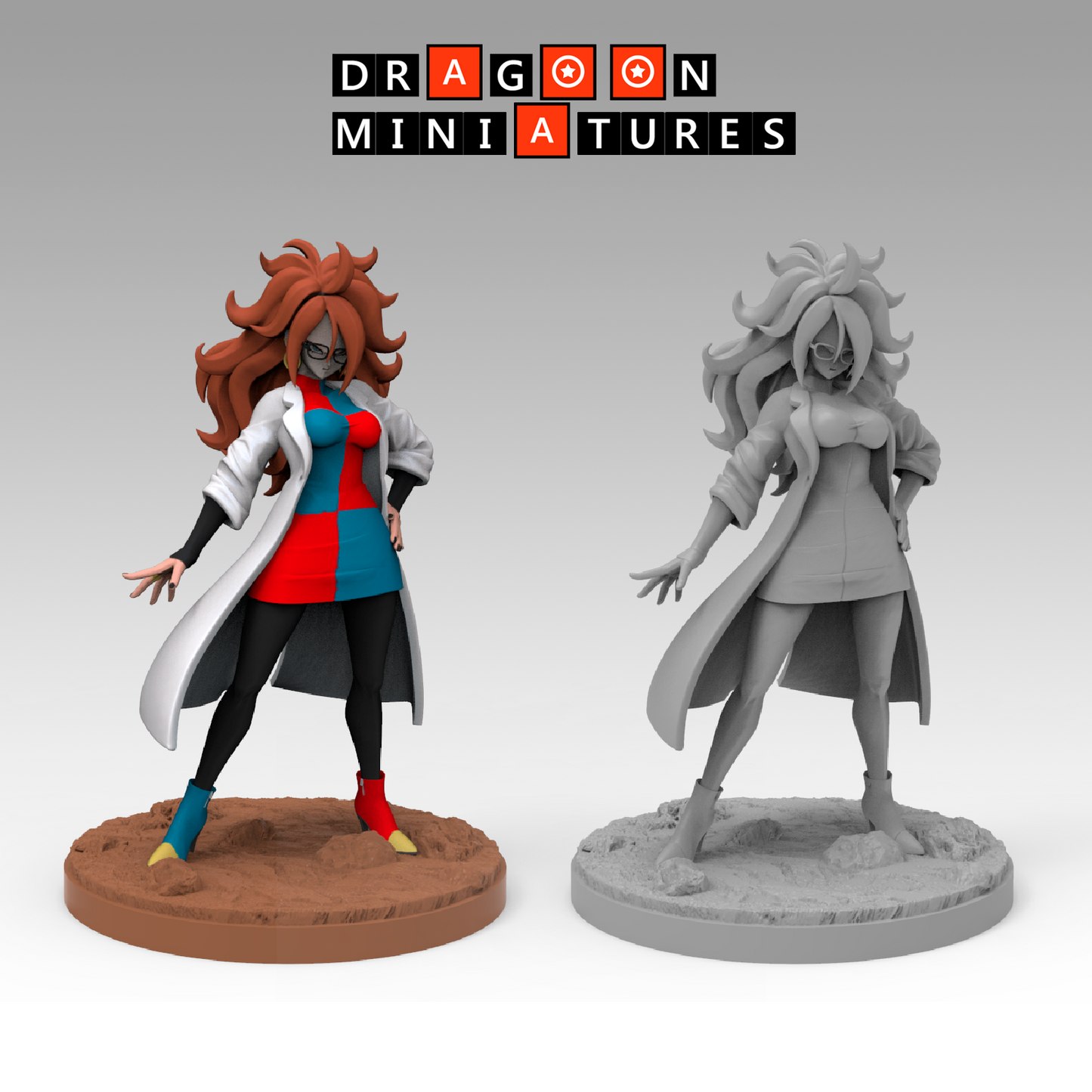 2023.06 Android Saga Begins: Resin 3D Printed Miniatures Set - Android 16, Android 16 B, Android 17, Android 18, Android 19, Android 19 B, Android 20, Android 20 B, Android 21, Vegeta SS, Yamcha - Dragoon Miniatures