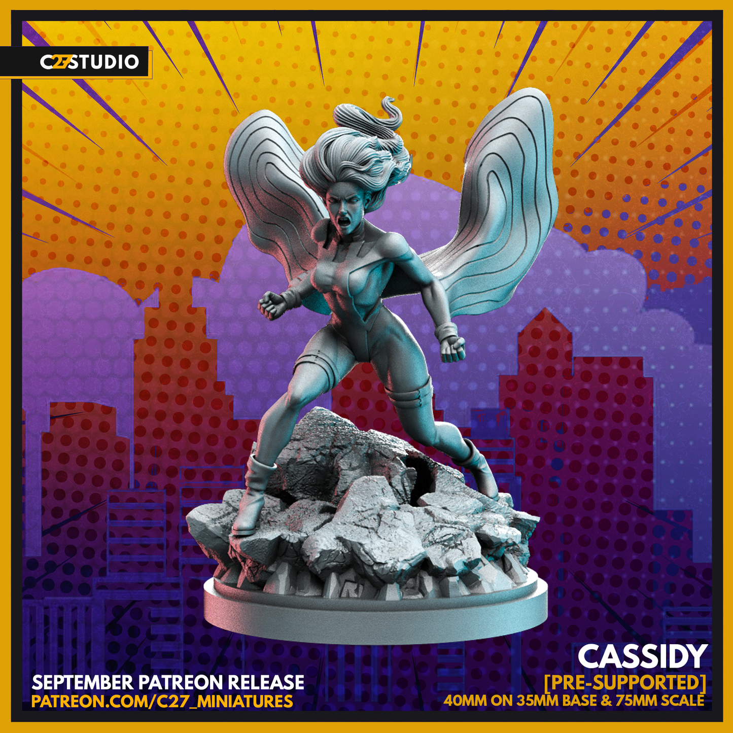 C27 Minis & Terrain September 2022 Release: Banshee, Black Noir, Iron Fist, Lady Deathstrike, Rocket Racoon, Sentinel, She Hulk, Shuma Gorath, Silver Samurai, Thor, Vindicator