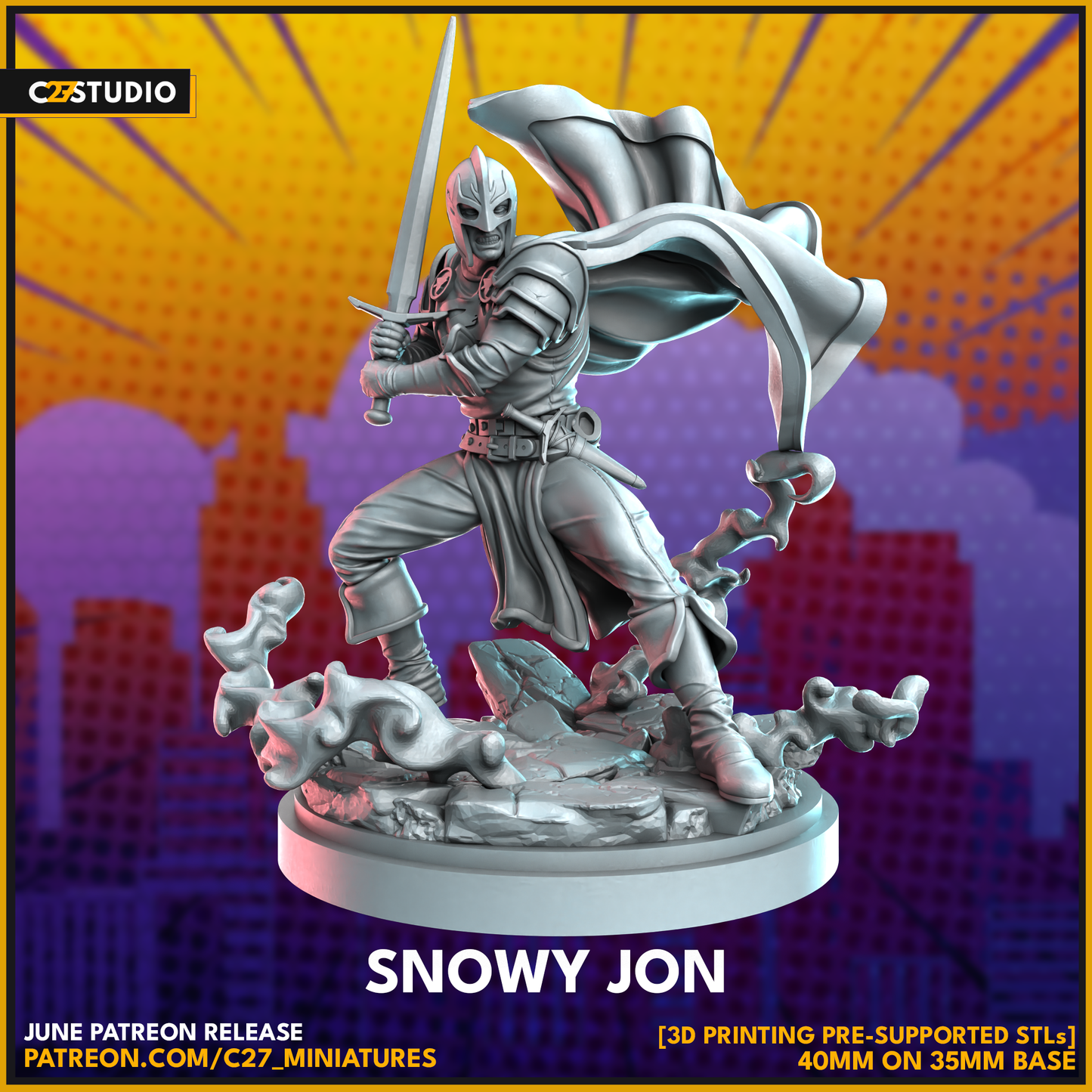 C27 Minis & Terrain June 2023 Release: Ant-Man (Classic), April O'Neal, Black Knight, Cloak, Gladiator, Gwenpool, Hulkbuster, Rachel Summers, Throg, Wolverine (Brown Suit)