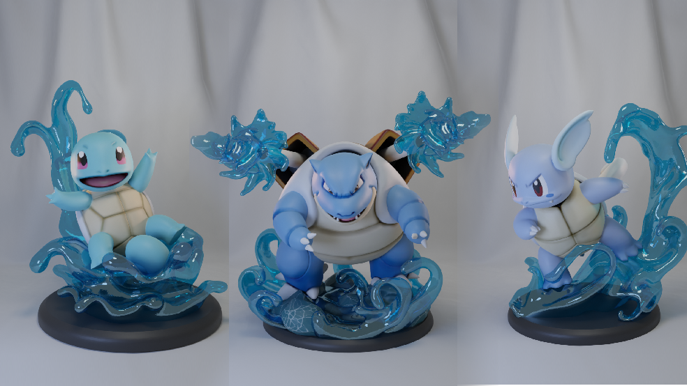 Blastoise | Squirtle | Wartortle | Poke Crisis Miniatures