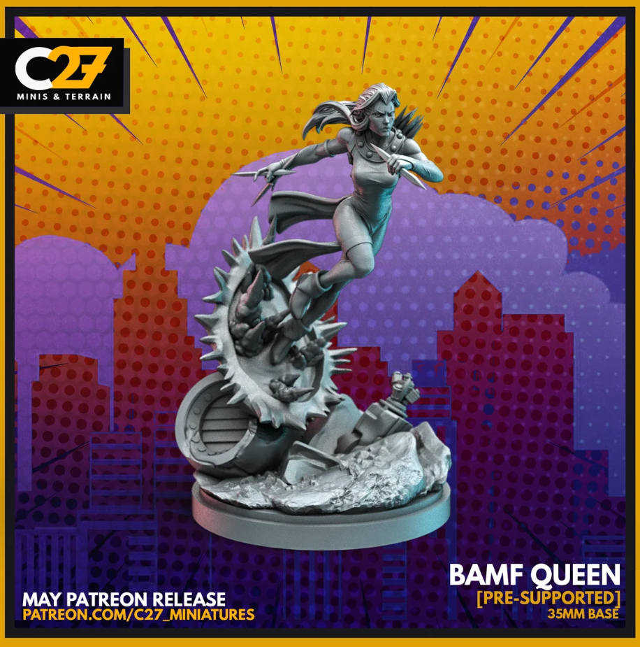 C27 Minis & Terrain May 2022 Release: Black Bolt, Blink, Boom-Boom, Cosmo, Domino (Deadpool 2), Jessica Jones, Mister Fantastic, Namor, Sauron, Snowbird, Star Lord, Taskmaster, Thor - Jane Foster, Venom