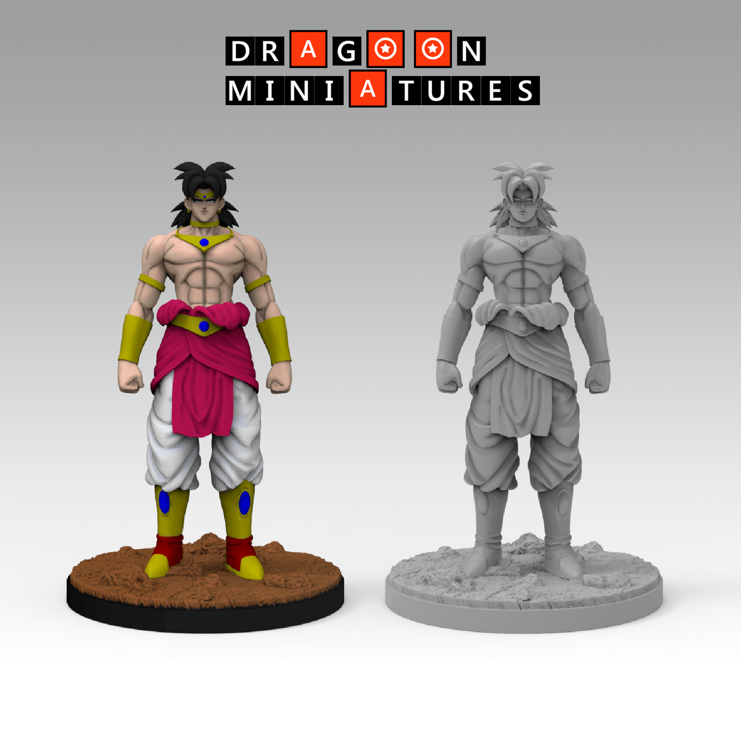 2023.10 Broly's Sagas: Resin 3D Printed Miniatures Set - Bio Broly, Broly Base, Broly Legendary, Broly Restricted, Broly Super Saiyan, King Vegeta, Paragus - Dragoon Miniatures