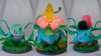 🌿 Poke Crisis Miniatures – Verdant Bloom Beast Evolution - Bulbasaur, Ivysaur, Venusaur