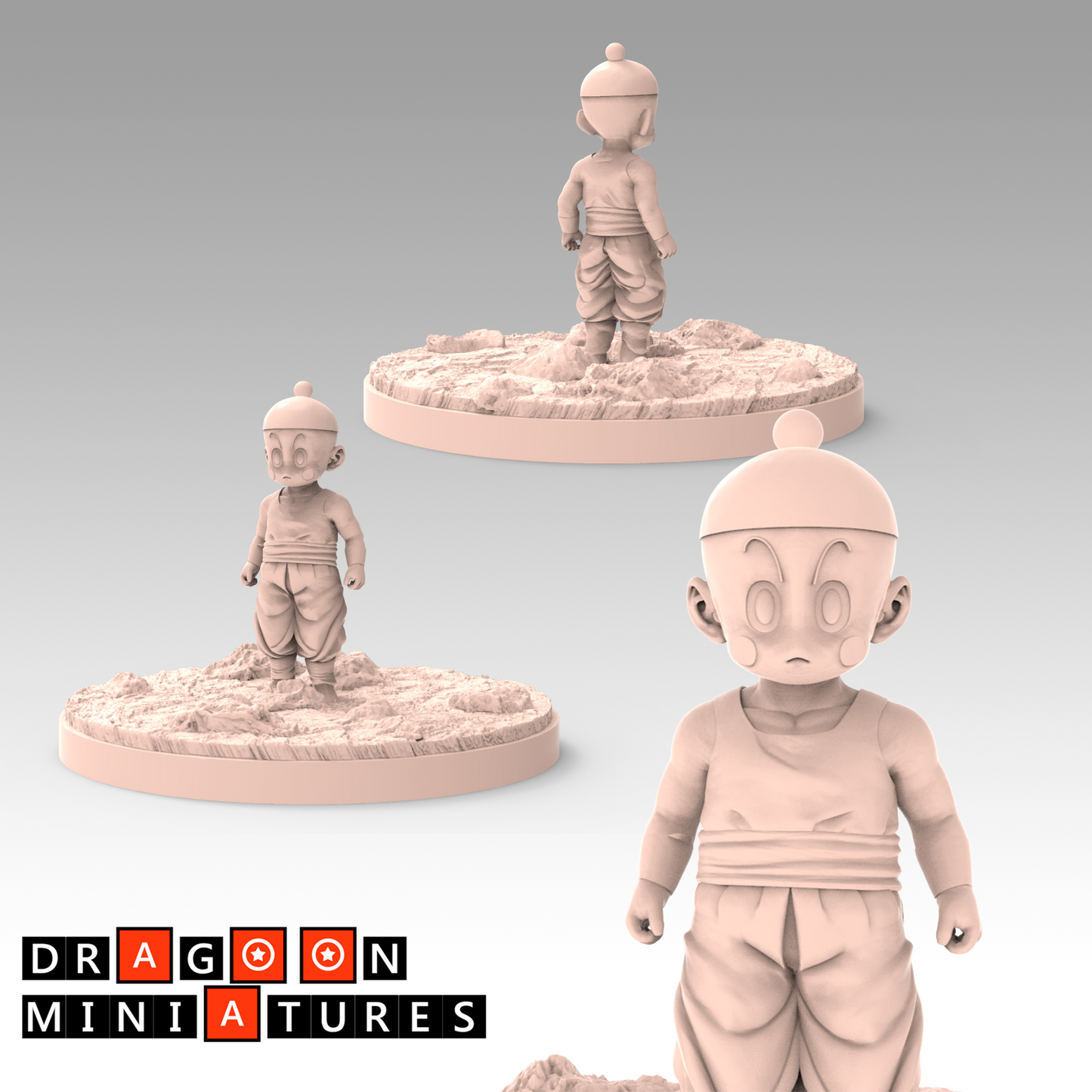 2022.07 Welcome Opening Pack: Resin 3D Printed Miniatures Set - Chiaotzu, Gohan, Goku, Krillin, Piccolo, Tien, Trunks, Vegeta, Yamcha - Dragoon Miniatures