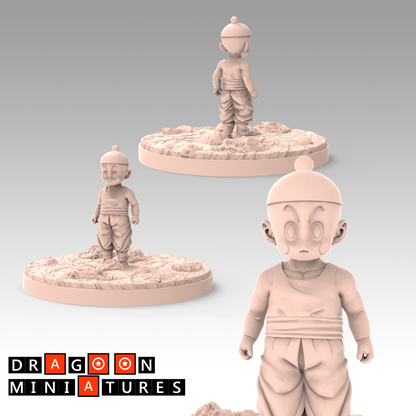 2022.07 Welcome Opening Pack: Resin 3D Printed Miniatures Set - Chiaotzu, Gohan, Goku, Krillin, Piccolo, Tien, Trunks, Vegeta, Yamcha - Dragoon Miniatures