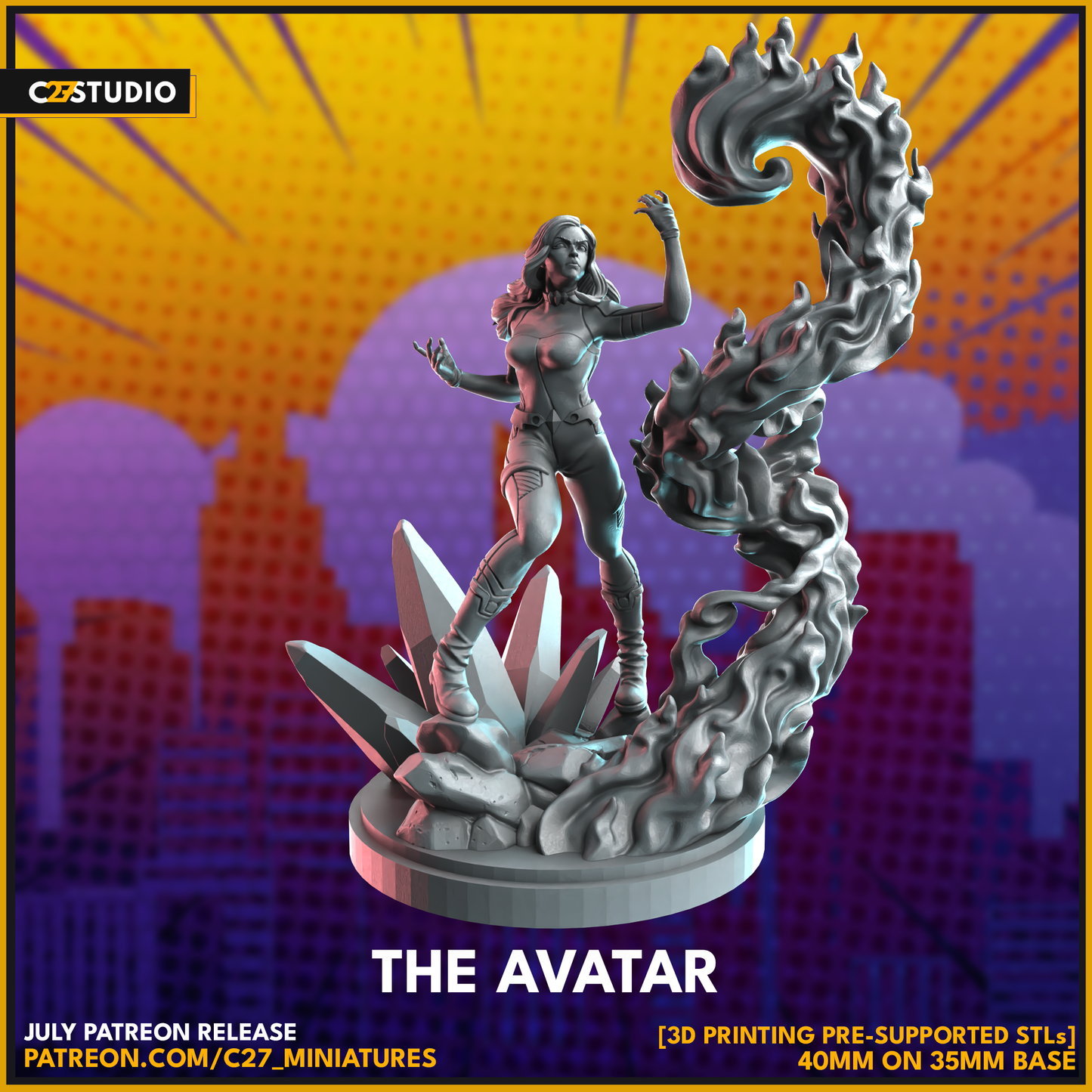 C27 Minis & Terrain July 2023 Release: Classic Falcon, Crystal, Galactus, Kingpin, Mohawk Storm, Mr Sinister, Shadowcat, Smasher, Spider-Man Noir, Vulture