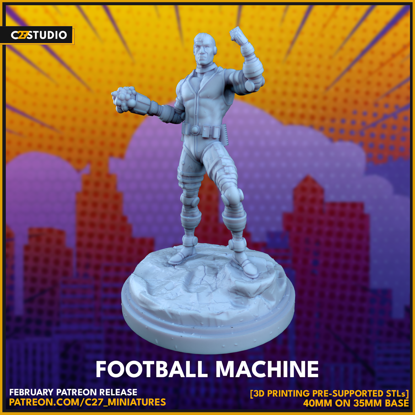 C27 Minis & Terrain February 2024 Release: Captain Britain, Captain Carter, Cyborg, Ghost Rider Robbie Reyes, Hellcat, High Evolutionary, Killmonger, Meteorite, Proxima Midnight, Ryu, Skurge, Warstar