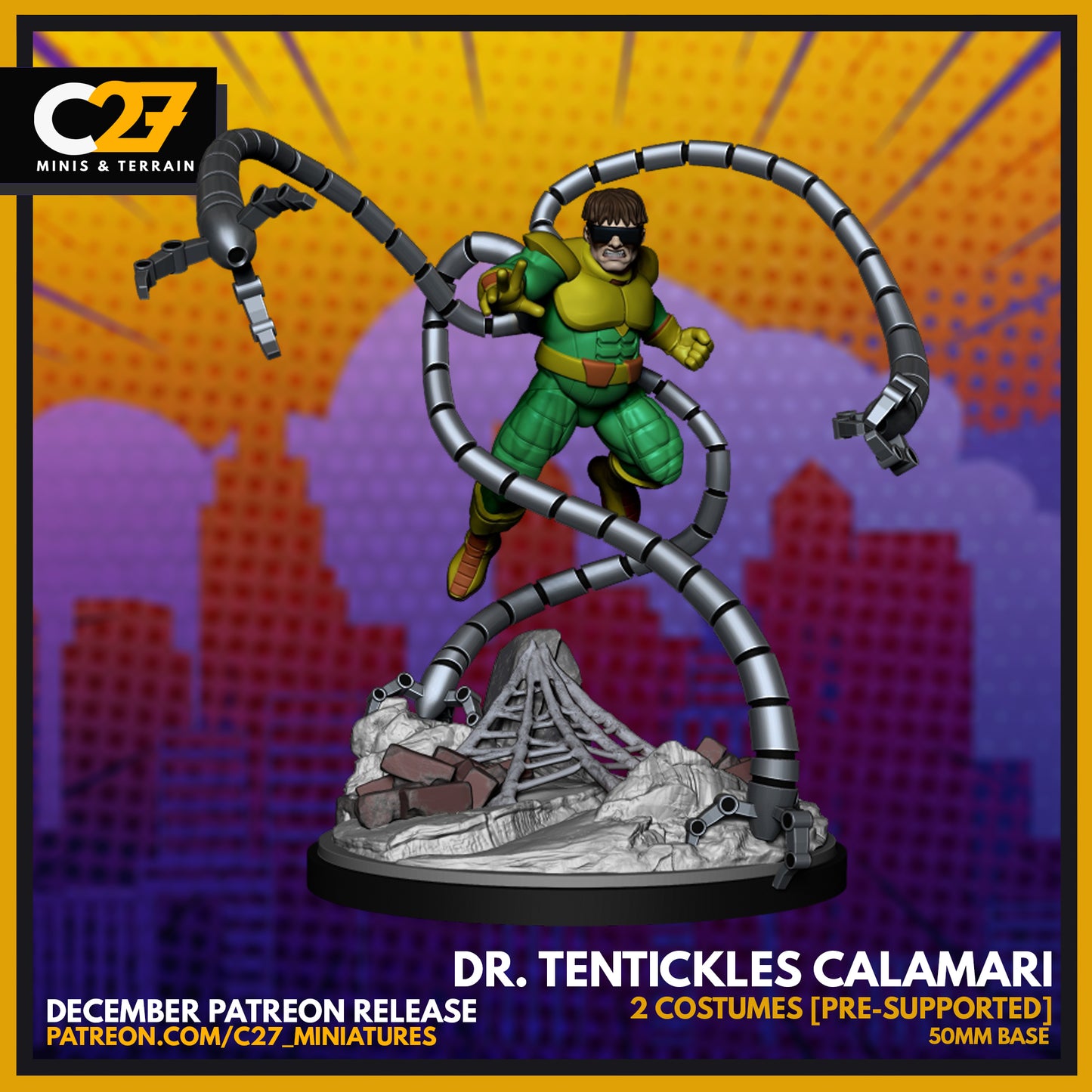 C27 Minis & Terrain December 2021 Release: Legendary Marvel Collection – Black Cat, Dark Phoenix, Dazzler, Doctor Octopus, Polaris, Quicksilver, Rhino, Sabertooth, Shocker, Spider-Man