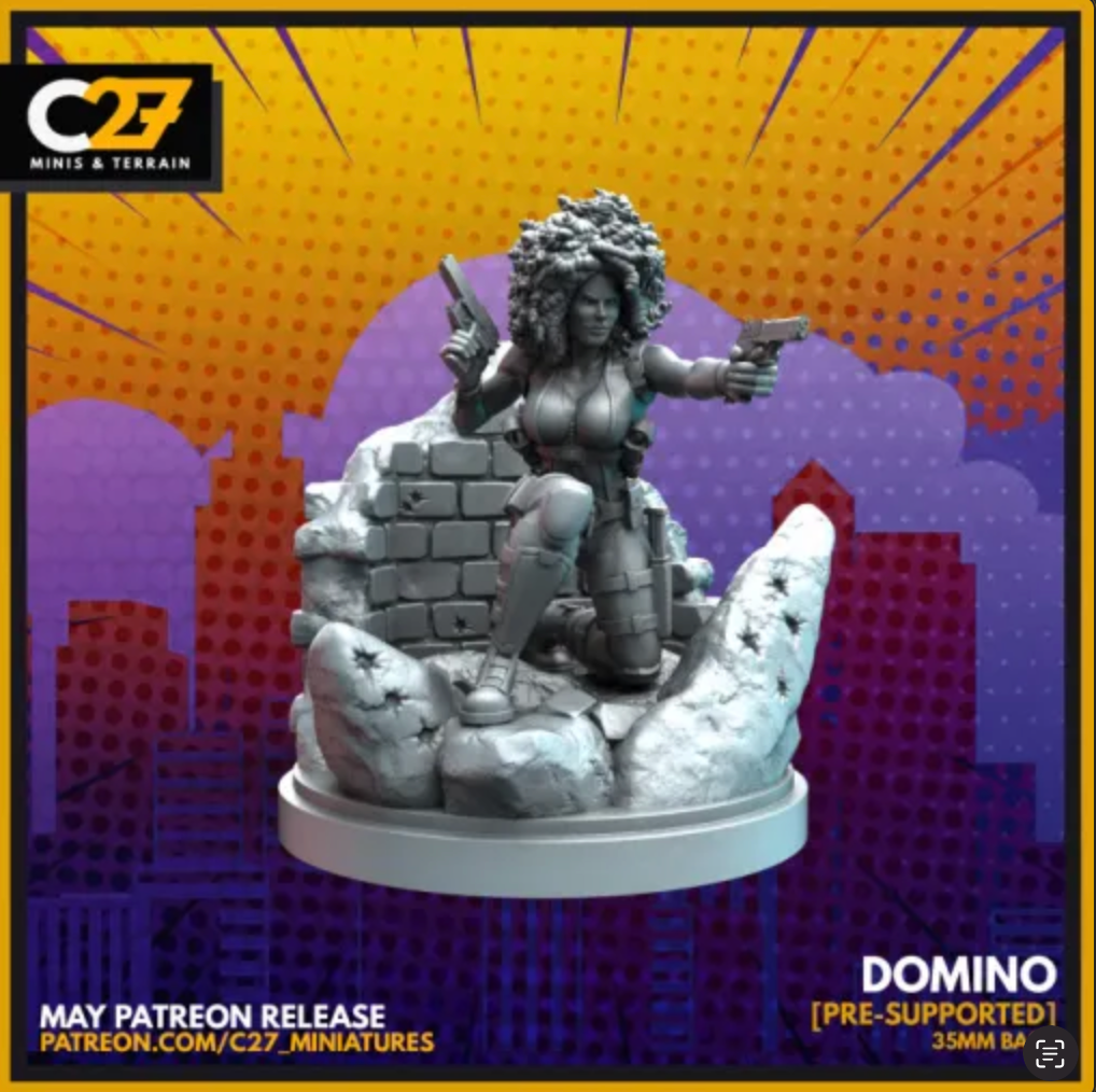 C27 Minis & Terrain May 2022 Release: Black Bolt, Blink, Boom-Boom, Cosmo, Domino (Deadpool 2), Jessica Jones, Mister Fantastic, Namor, Sauron, Snowbird, Star Lord, Taskmaster, Thor - Jane Foster, Venom