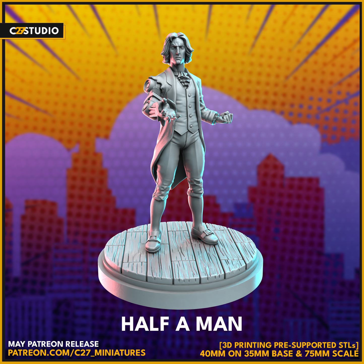 C27 Minis & Terrain May 2023 Release: Captain Britain, Dagger, Donald Pierce, Ghostrider 1 Million BC, Joe Fixit, Ka-Zar, Moondragon, Oracle, Scream, Sentinel, Vision