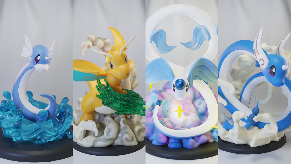 Dragonair | Dragoneraph | Dragonite | Dratini | Poke Crisis Miniatures