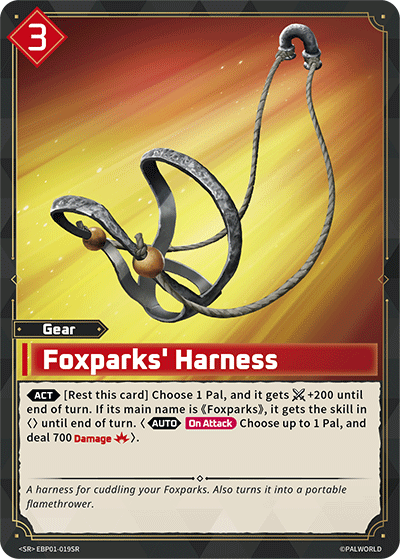 Foxparks' Harness | Booster Pack "Dawn of Palpagos" | SR | Holofoil | #EBP01-019SR