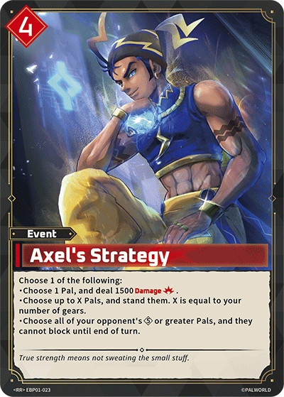 Axel's Strategy | Booster Pack "Dawn of Palpagos" | RR | Holofoil | #EBP01-023