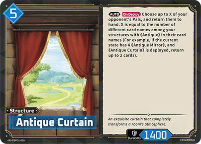 Antique Curtain | Booster Pack "Dawn of Palpagos" | R | Holofoil | #EBP01-039