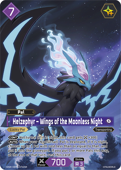 Helzephyr – Wings of the Moonless Night | Booster Pack "Dawn of Palpagos" | OSR | Holofoil | #EBP01-073OSR