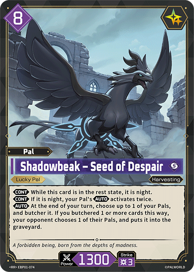 Shadowbeak – Seed of Despair | Booster Pack "Dawn of Palpagos" | RR | Holofoil | #EBP01-074