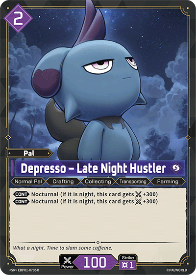 Depresso – Late Night Hustler | Booster Pack "Dawn of Palpagos" | SR | Holofoil | #EBP01-079SR