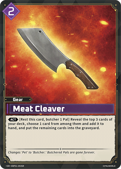 Meat Cleaver | Booster Pack "Dawn of Palpagos" | SR | Holofoil | #EBP01-093SR