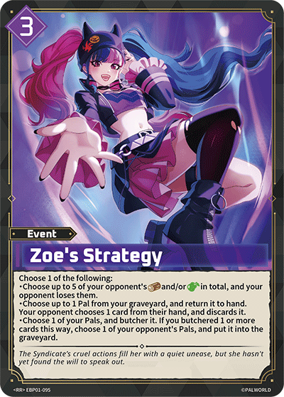 Zoe's Strategy | Booster Pack "Dawn of Palpagos" | RR | Holofoil | #EBP01-095
