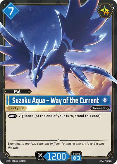 Suzaku Aqua – Way of the Current | Trial Deck "Dawn of Palpagos Red・Blue" | TSR | Normal | #ETD01-017TSR