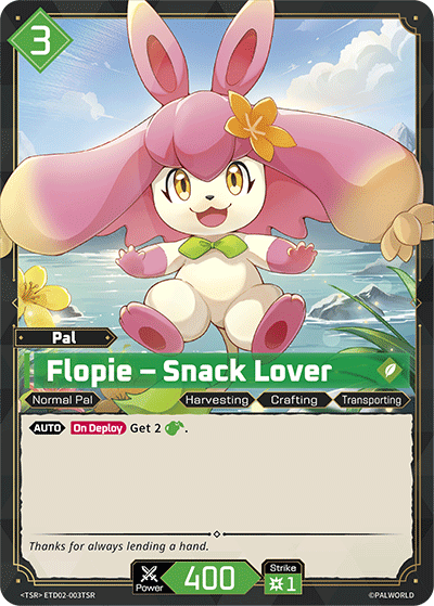 Flopie – Snack Lover | Trial Deck "Dawn of Palpagos Green・Purple" | TSR | Normal | #ETD02-003TSR