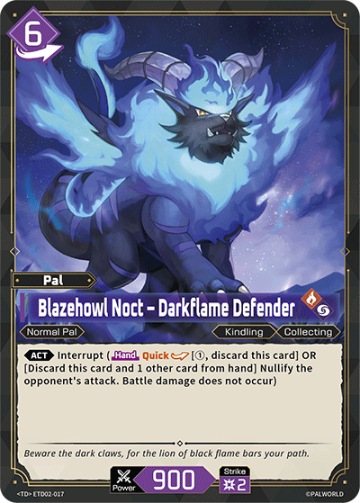 Blazehowl Noct – Darkflame Defender | Trial Deck "Dawn of Palpagos Green・Purple" | TD | Normal | #ETD02-017