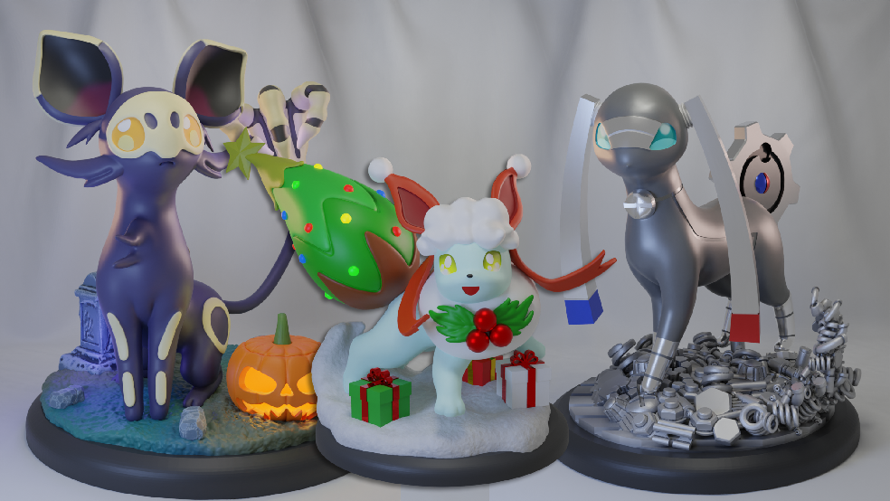 🧬 Poke Crisis Miniatures – Elemental Fox Evolution Collection