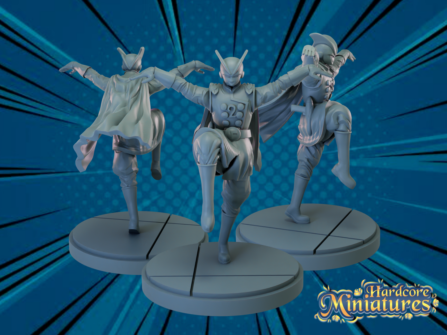 Hardcore Miniatures March 2023 Release: Aries Mū, Bonyu, Yuga Aoyama, Cygnus Hyoga, Dragon Shiryū, Gamma 1, Gamma 2, Gemini Saga, Camie Utsushimi, Mei Hatsume, North Kai, Real Steal, Red Riot, Sagittarius Aiolos, Saiyaman