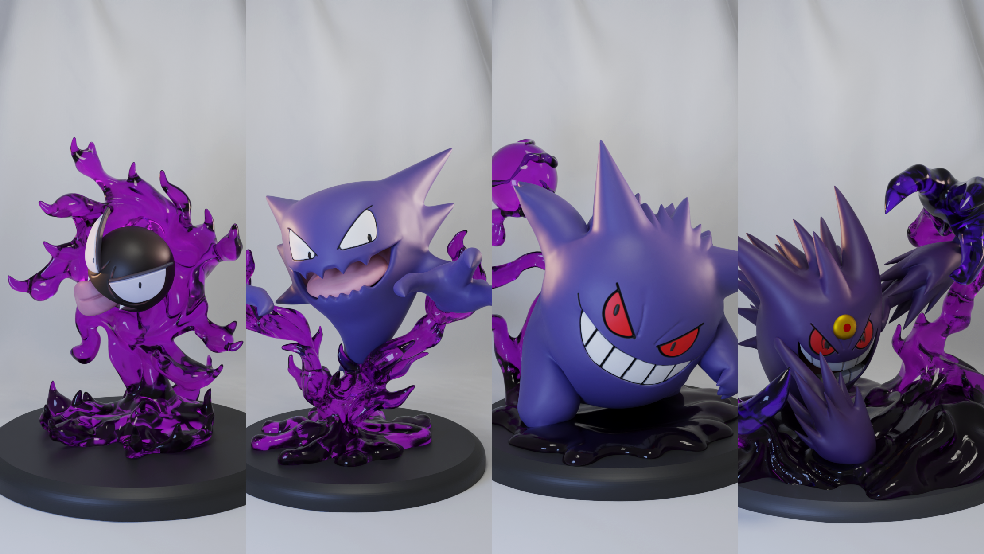 Gastly | Gengar | Haunter | Mega Gengar | Poke Crisis Miniatures