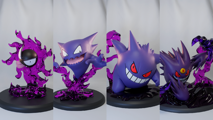 Gastly | Gengar | Haunter | Mega Gengar | Poke Crisis Miniatures