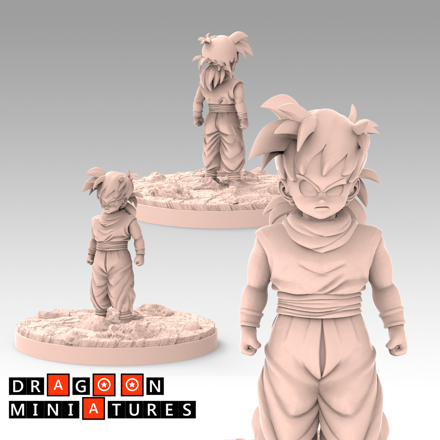 2022.07 Welcome Opening Pack: Resin 3D Printed Miniatures Set - Chiaotzu, Gohan, Goku, Krillin, Piccolo, Tien, Trunks, Vegeta, Yamcha - Dragoon Miniatures