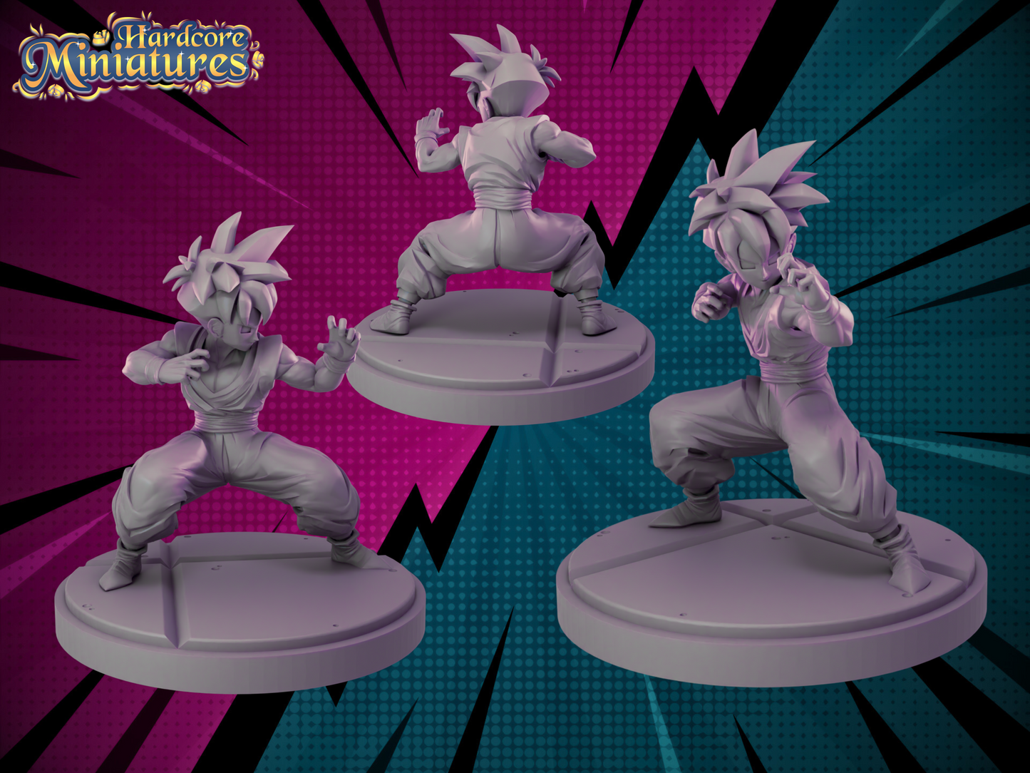 Hardcore Miniatures September 2023 Release: Android 15, Announcer, Baron Tamago, Blue Gorilla, Cooler, Gohan, Gohan Armor, Goku SS3, Hody, Jesus Burgess, Monkey, Muesli, Roshi, Trunks, Yadoya