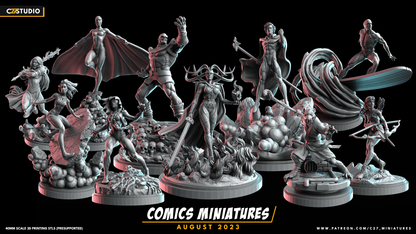 C27 Minis & Terrain August 2023 Release: Chrome Dome, Golden Boy, Grimace, Heladriel, Lover of the Russian Queen, Parasite Stacy, Rat Daddy, Silky Smooth, Womanta, Young Trickshot