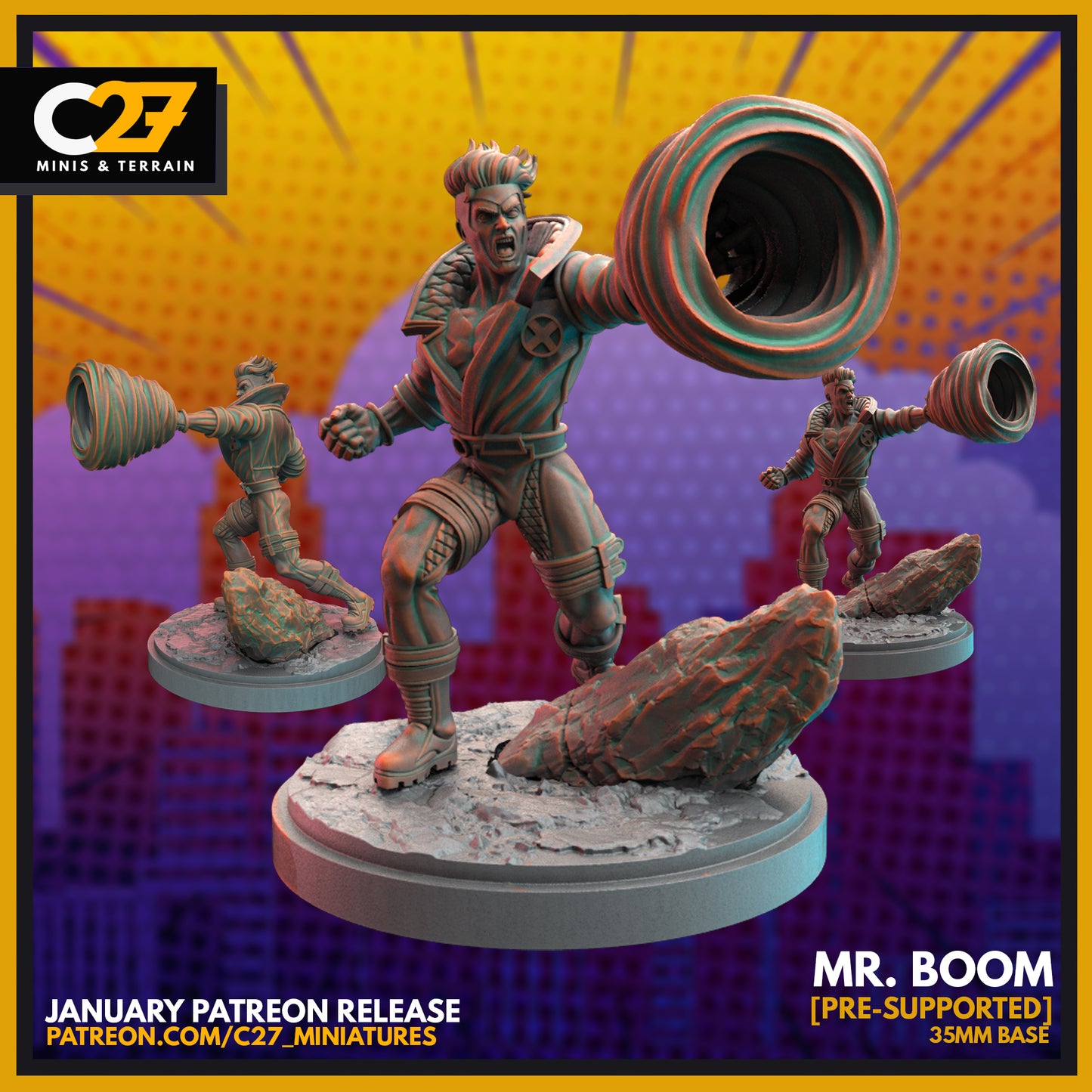 C27 Minis &Terrain January 2022 Release: Chameleon, Deadpool, Fantomex, Havok, Magik, Morbius, Mysterio, Prowler, Sasquatch, Scorpion, Toad