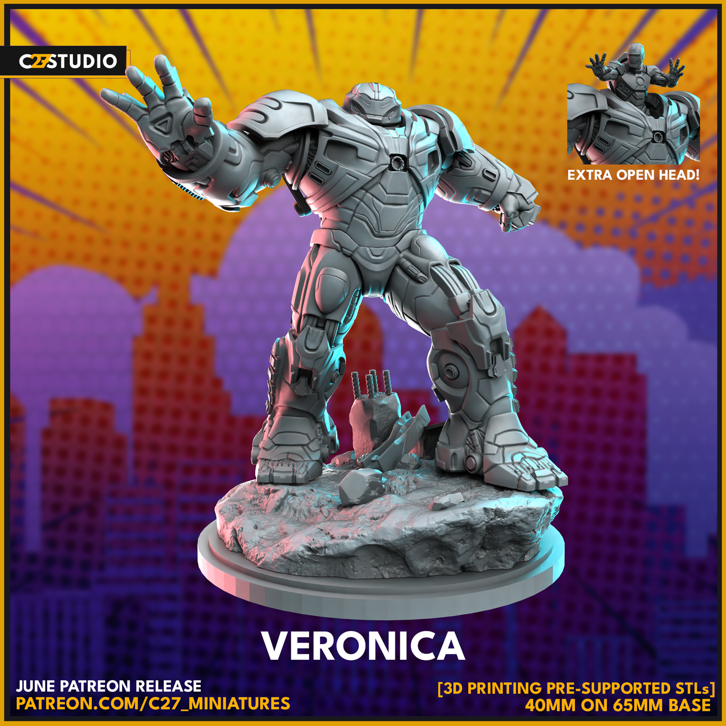 C27 Minis & Terrain June 2023 Release: Ant-Man (Classic), April O'Neal, Black Knight, Cloak, Gladiator, Gwenpool, Hulkbuster, Rachel Summers, Throg, Wolverine (Brown Suit)