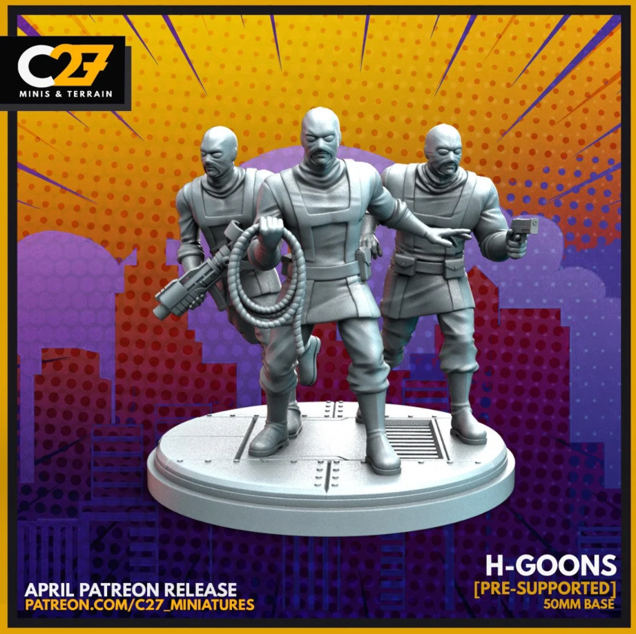 C27 Minis & Terrain April 2022 Release: Arcade, Domino, Electro, Guardian, Honey Badger and Jonathan, Hydra Goons, Kraven, Lady Bullseye, Multiple Man, Peter Parker Dance, Spider-Man 2099, The Thing