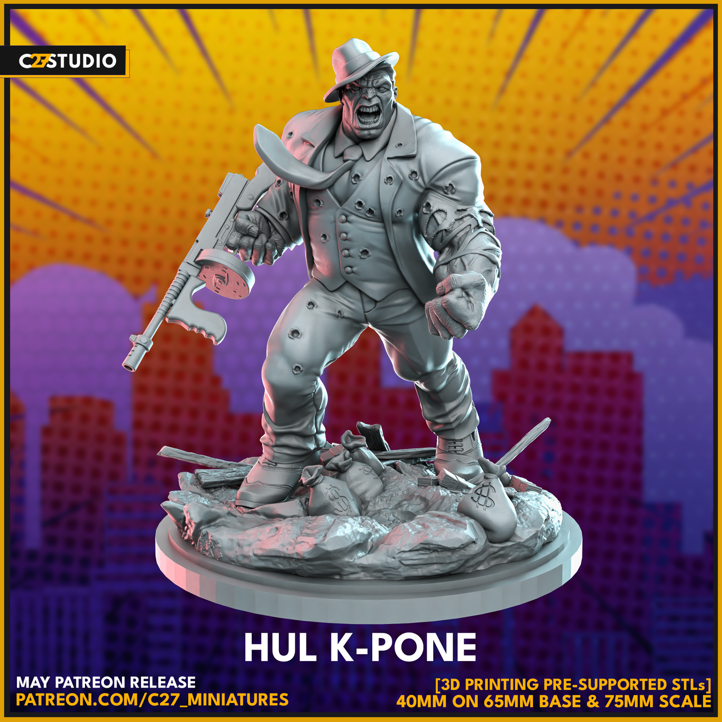 C27 Minis & Terrain May 2023 Release: Captain Britain, Dagger, Donald Pierce, Ghostrider 1 Million BC, Joe Fixit, Ka-Zar, Moondragon, Oracle, Scream, Sentinel, Vision