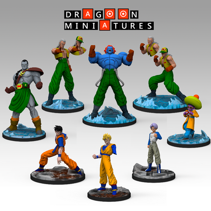 2023.07 Android Saga Part 3: Resin 3D Printed Miniatures Set - Android 13 Alter Pose, Android 13 Stand, Android 14, Android 15, Future Gohan, Future Gohan Super Saiyan, Super 13, Young Trunks - Dragoon Miniatures