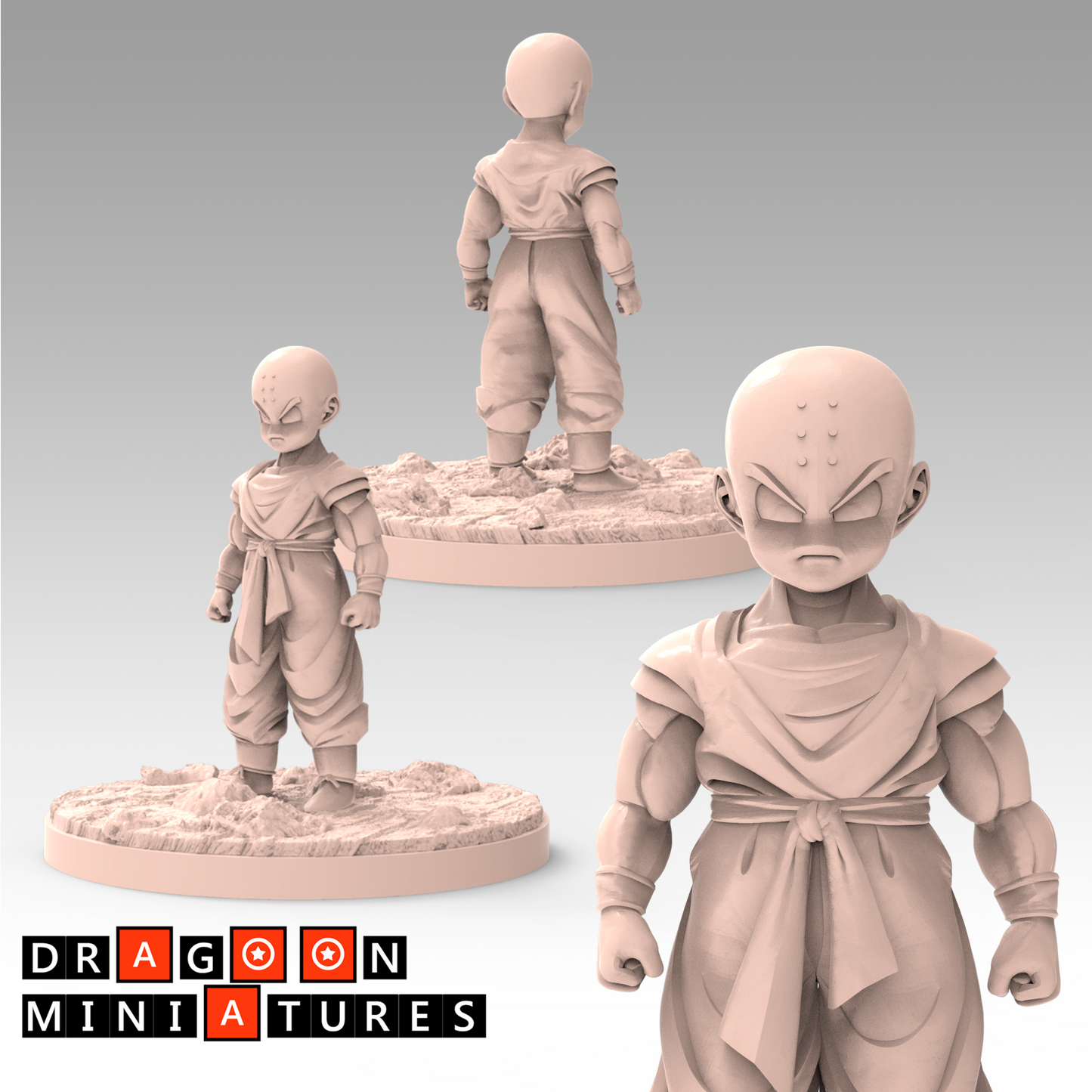 2022.07 Welcome Opening Pack: Resin 3D Printed Miniatures Set - Chiaotzu, Gohan, Goku, Krillin, Piccolo, Tien, Trunks, Vegeta, Yamcha - Dragoon Miniatures