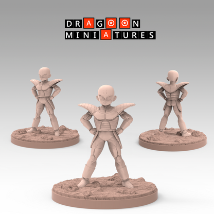 2022.10 Namek Saga Begins! Resin 3D Printed Miniatures Set - Appule, Bases, Bulma, Cui, Dodoria, Frieza, Gohan, Krillin, Super Zarbon, Vegeta, Zarbon - Dragoon Miniatures