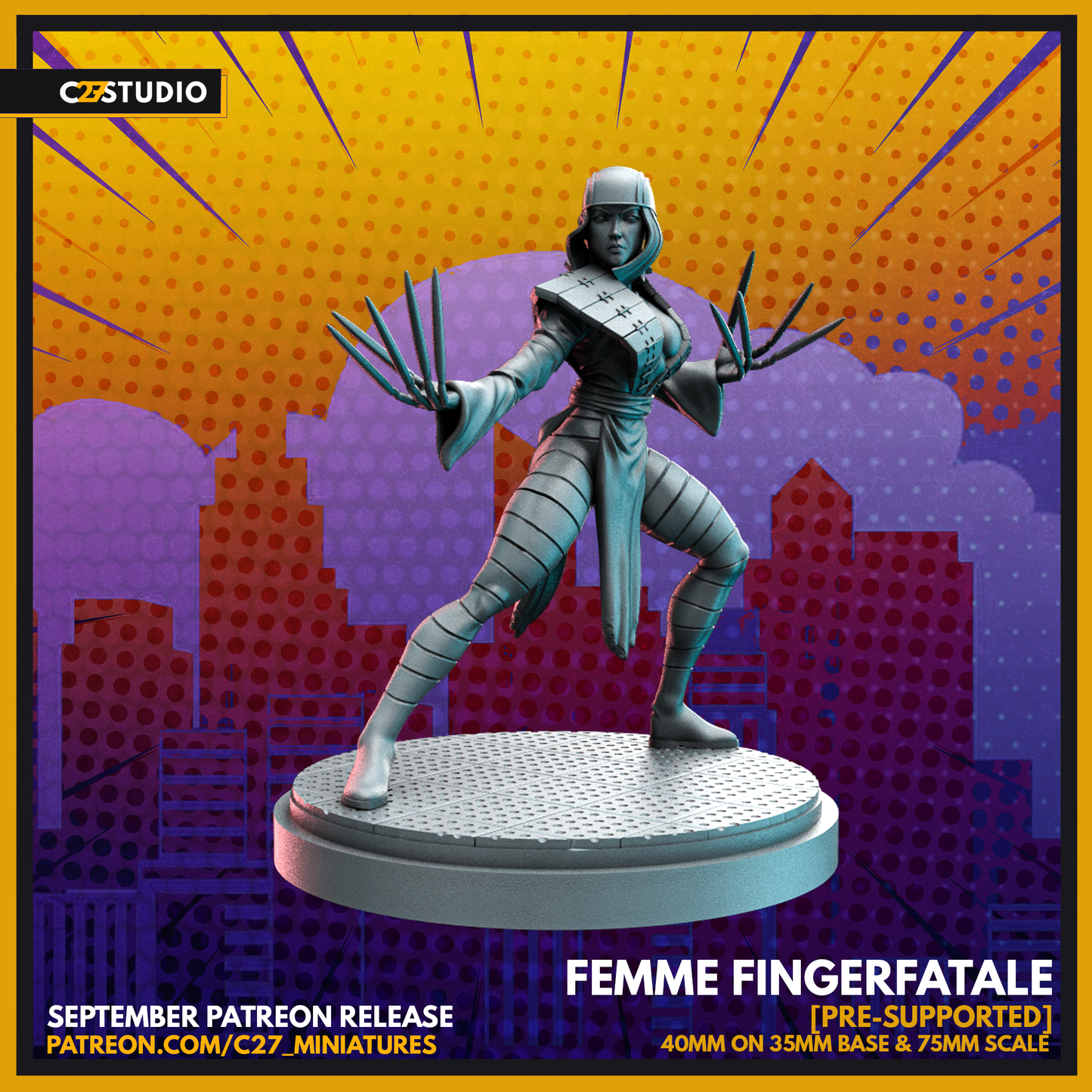 C27 Minis & Terrain September 2022 Release: Banshee, Black Noir, Iron Fist, Lady Deathstrike, Rocket Racoon, Sentinel, She Hulk, Shuma Gorath, Silver Samurai, Thor, Vindicator